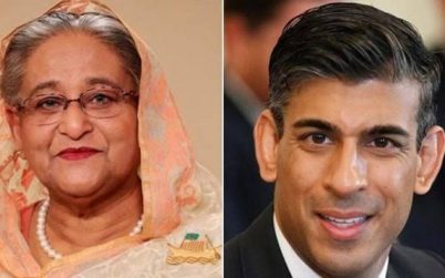 যুক্তরাজ্যের নতুন প্রধানমন্ত্রী ঋষি সুনাককে অভিনন্দন জানিয়েছেন প্রধানমন্ত্রী