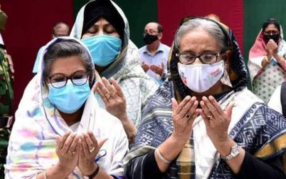 ছোটবোনসহ টুঙ্গিপাড়ায় প্রধানমন্ত্রী